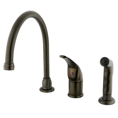 Kingston Brass KB825 Single-Handle Widespread Kitchen Faucet, Oil Rubbed Bronze KB825